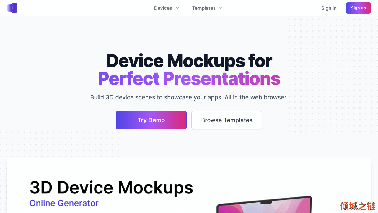 倾城之链 - Device Frames - 3D Device Mockup Generator