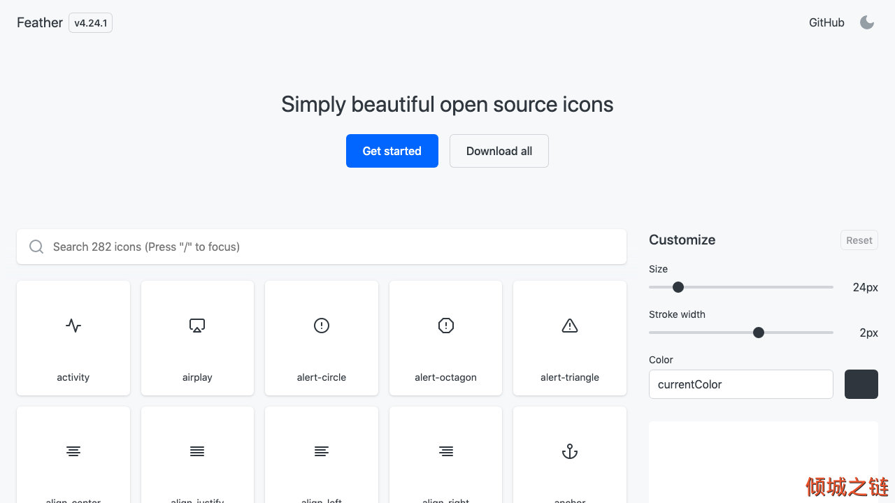 Feather – Simply beautiful open source icons 倾城之链