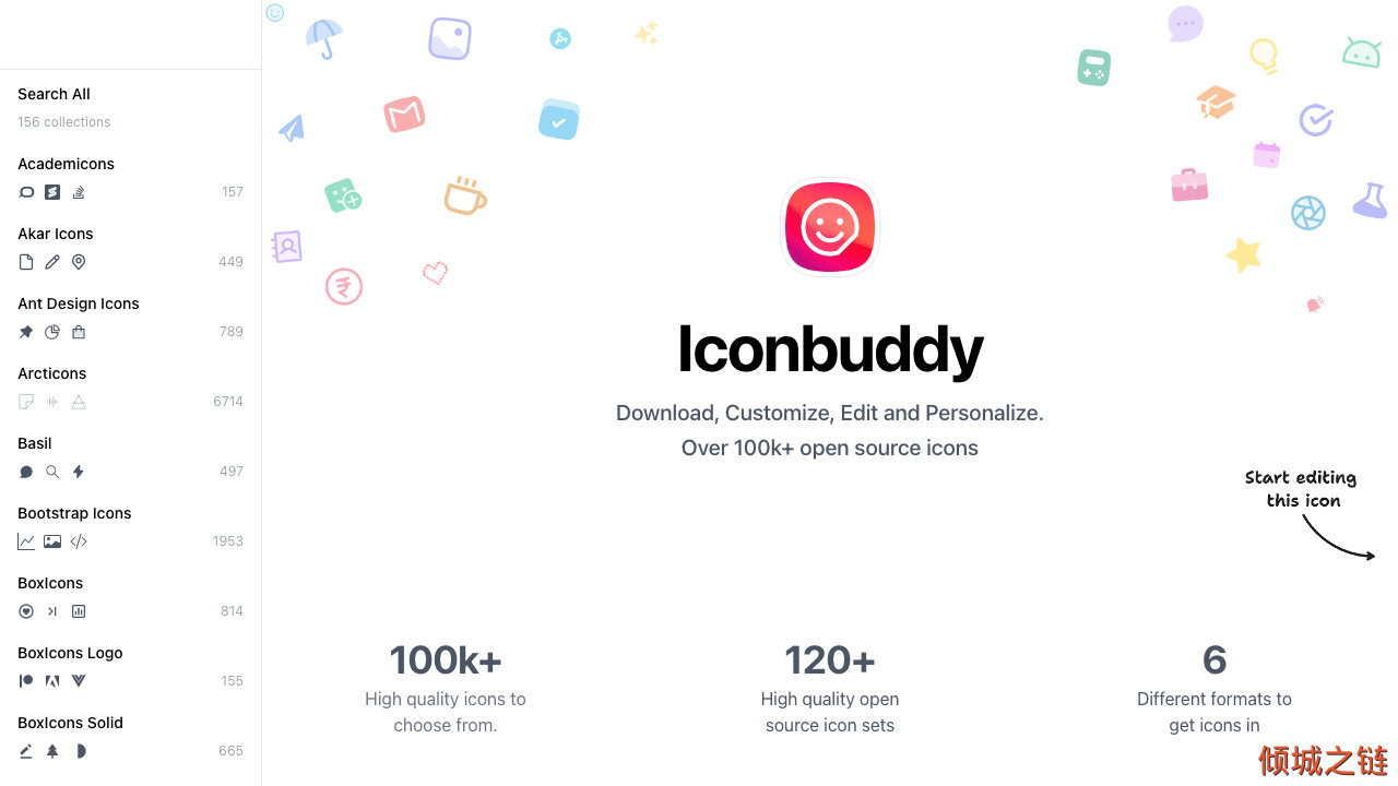 倾城之链 - Iconbuddy - 100K+ open source icons