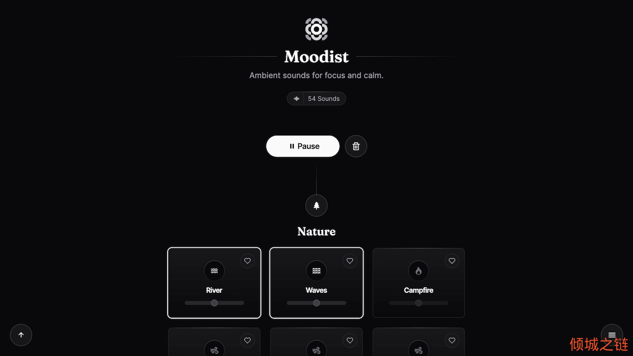 倾城之链 - Moodist: Ambient Sounds for Focus and Calm