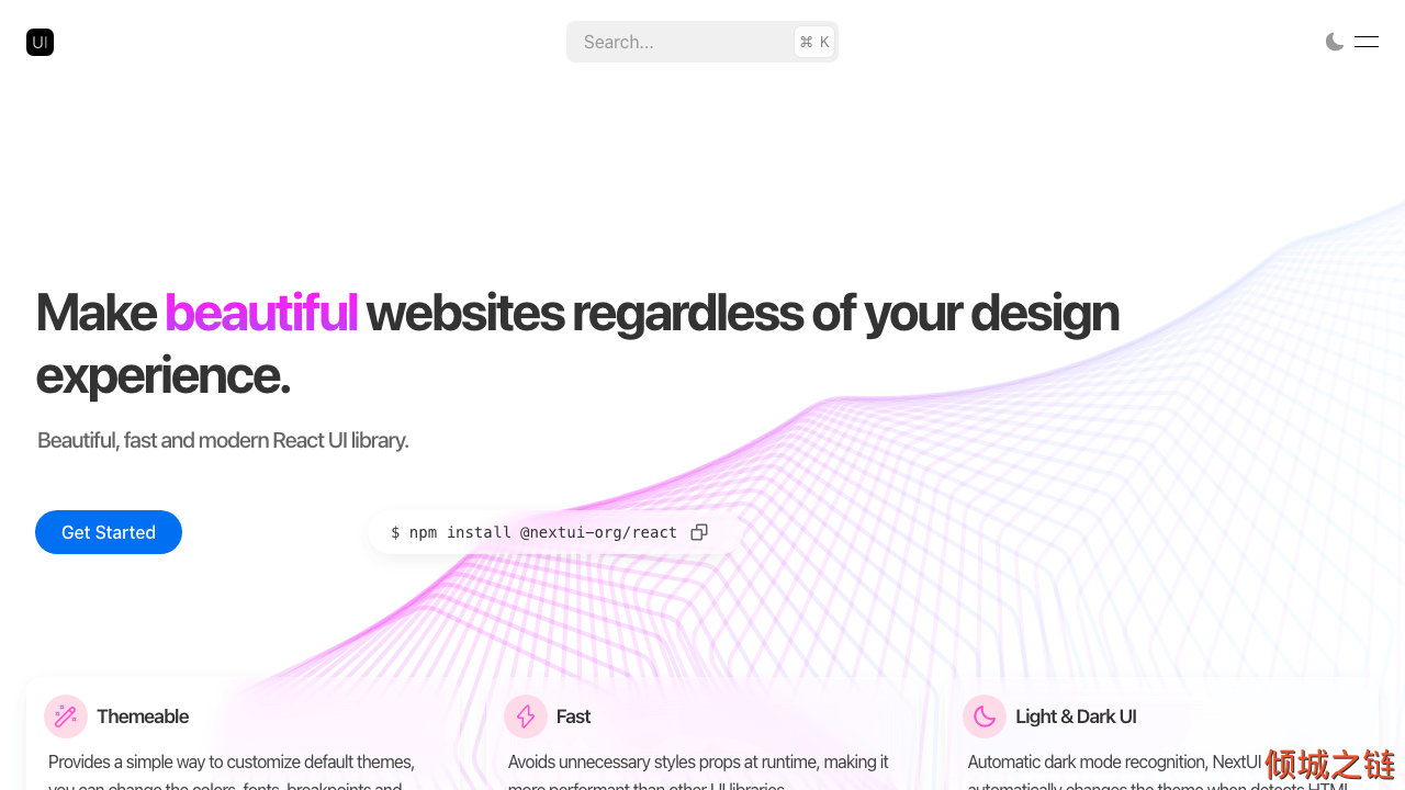 NextUI - Beautiful, fast and modern React UI Library 倾城之链