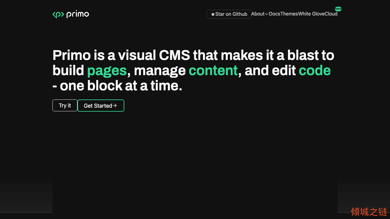 倾城之链 - Primo | A visual CMS that makes it a blast to build pages, manage content, and edit code