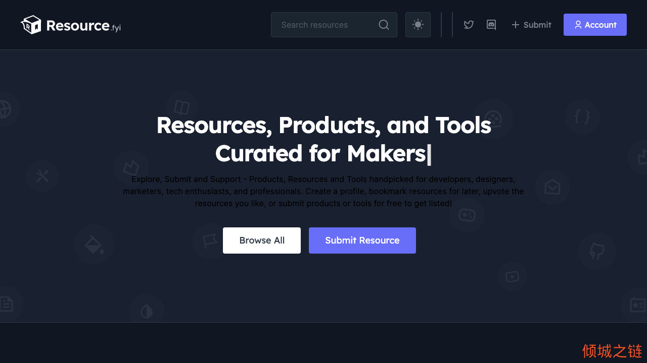 倾城之链 - Products, Tools and Resources for Developers & Designers | Resource.fyi