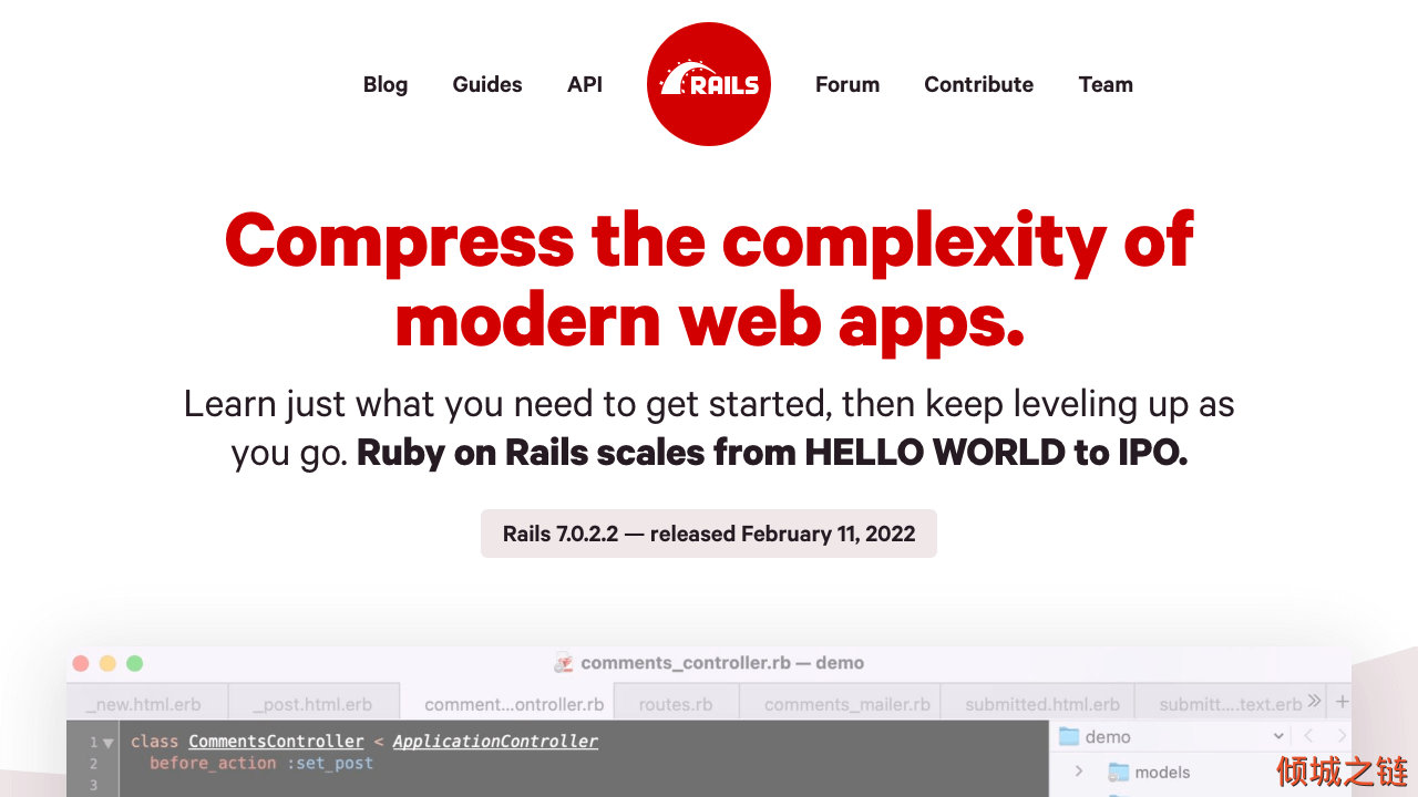 倾城之链 - Ruby on Rails — A web-app Framework 