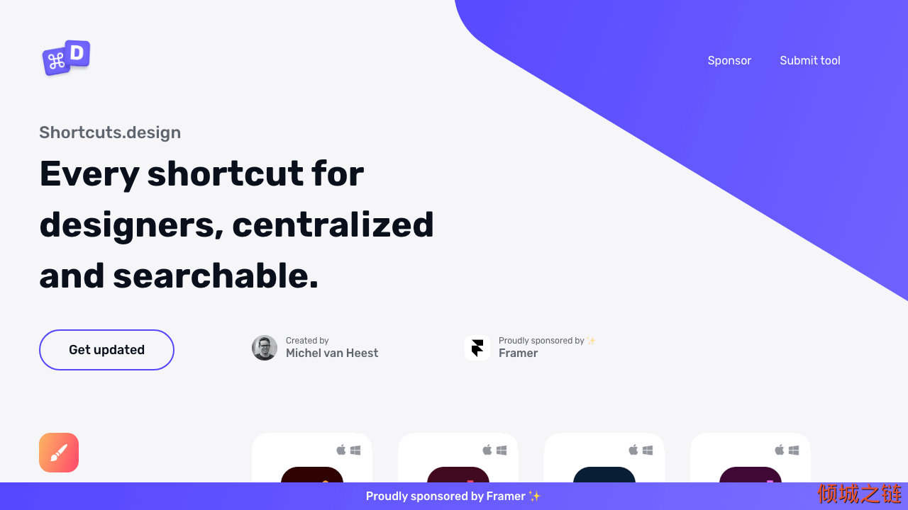 倾城之链 - Shortcuts.design | Every shortcut for designers in one place 🚀