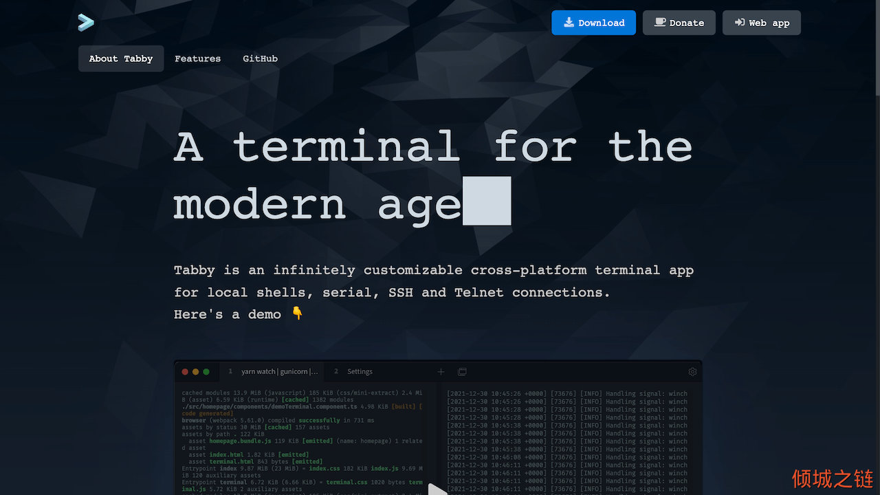 倾城之链 - Tabby - a terminal for a more modern age