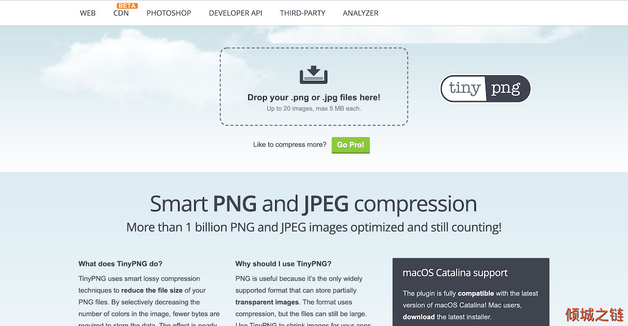 TinyPNG – Compress PNG images while preserving transparency 倾城之链