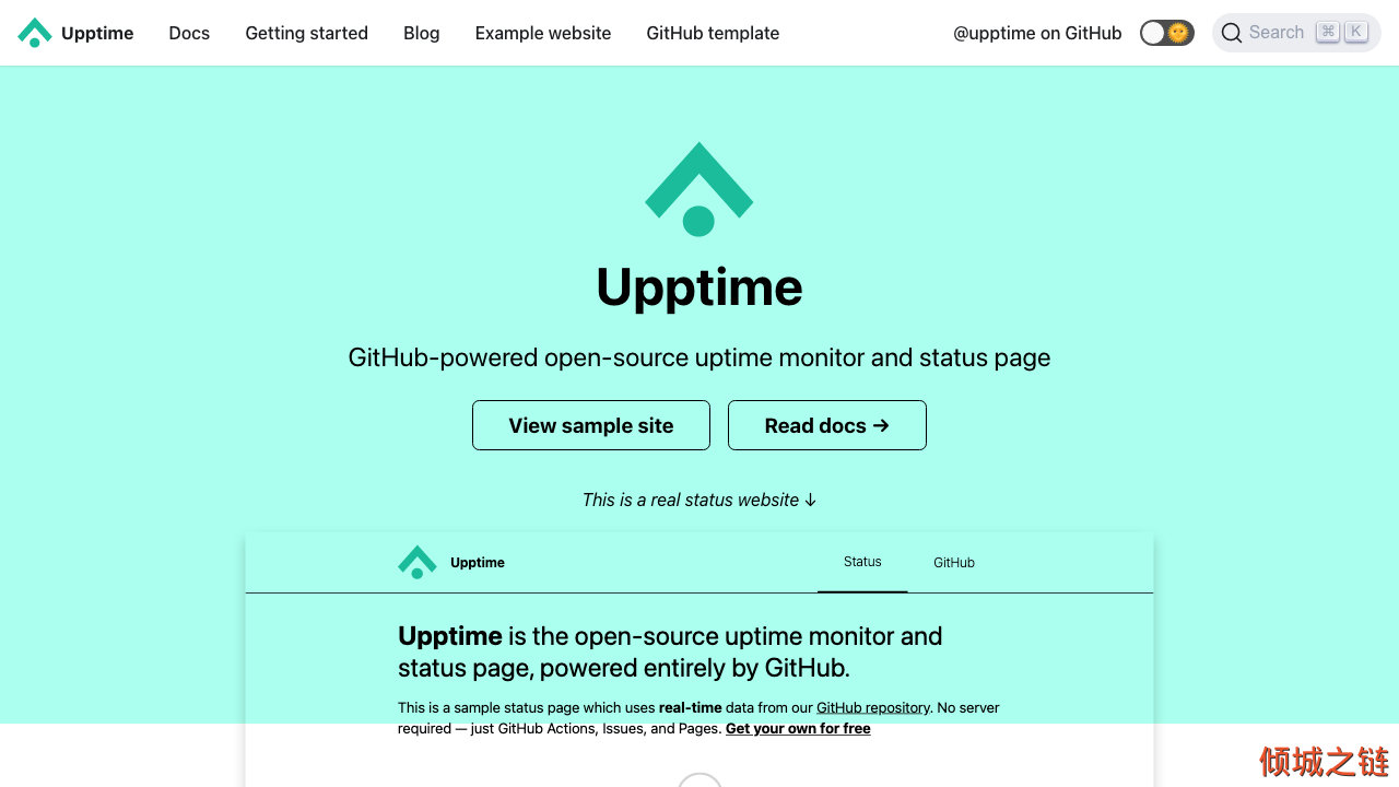 倾城之链 - Upptime | GitHub-powered open-source uptime monitor and status page