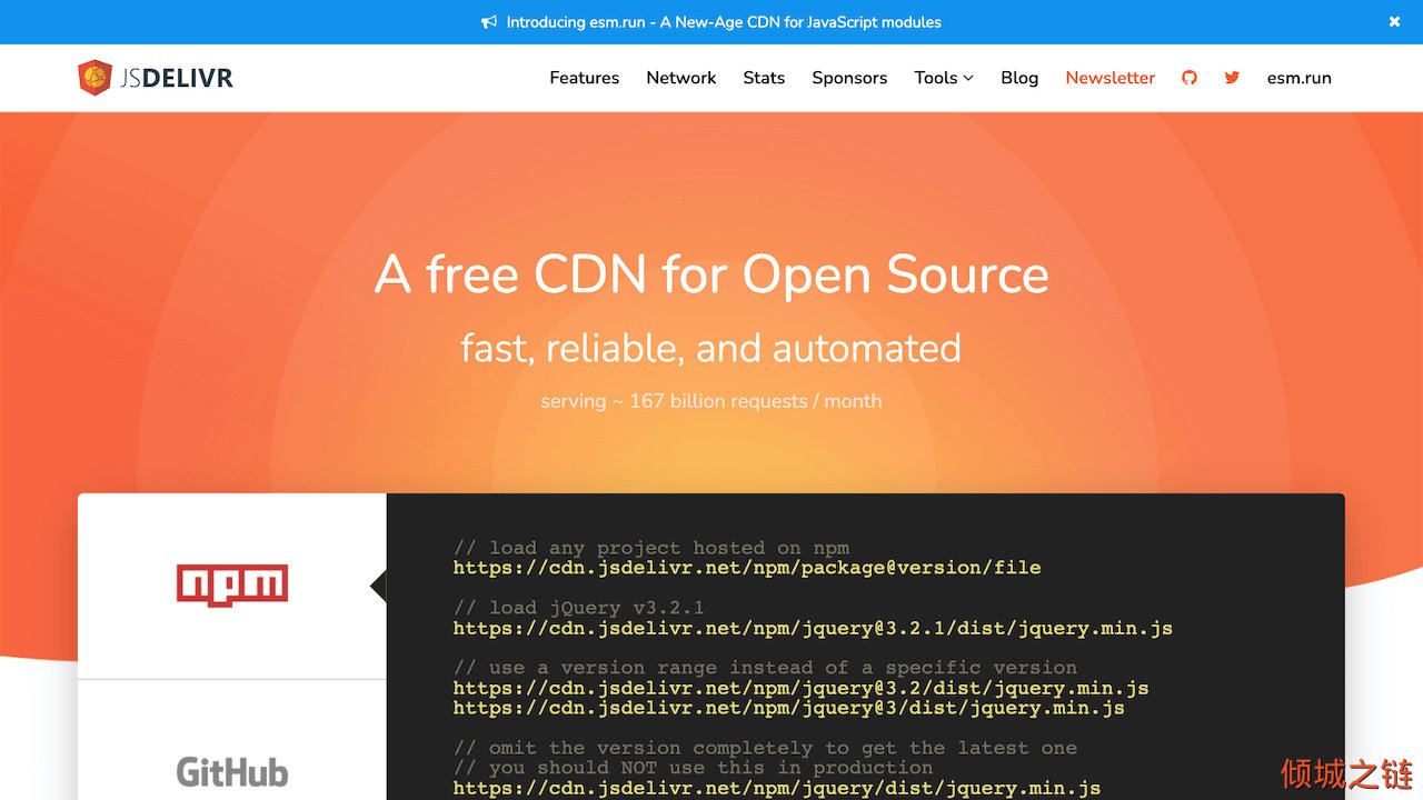 倾城之链 - jsDelivr - A free, fast, and reliable CDN for open source