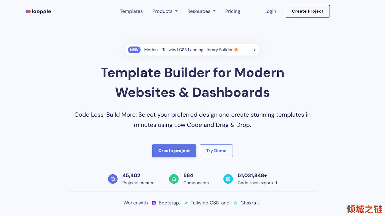 倾城之链 - Loopple: Template Builder for Modern Websites & Dashboards