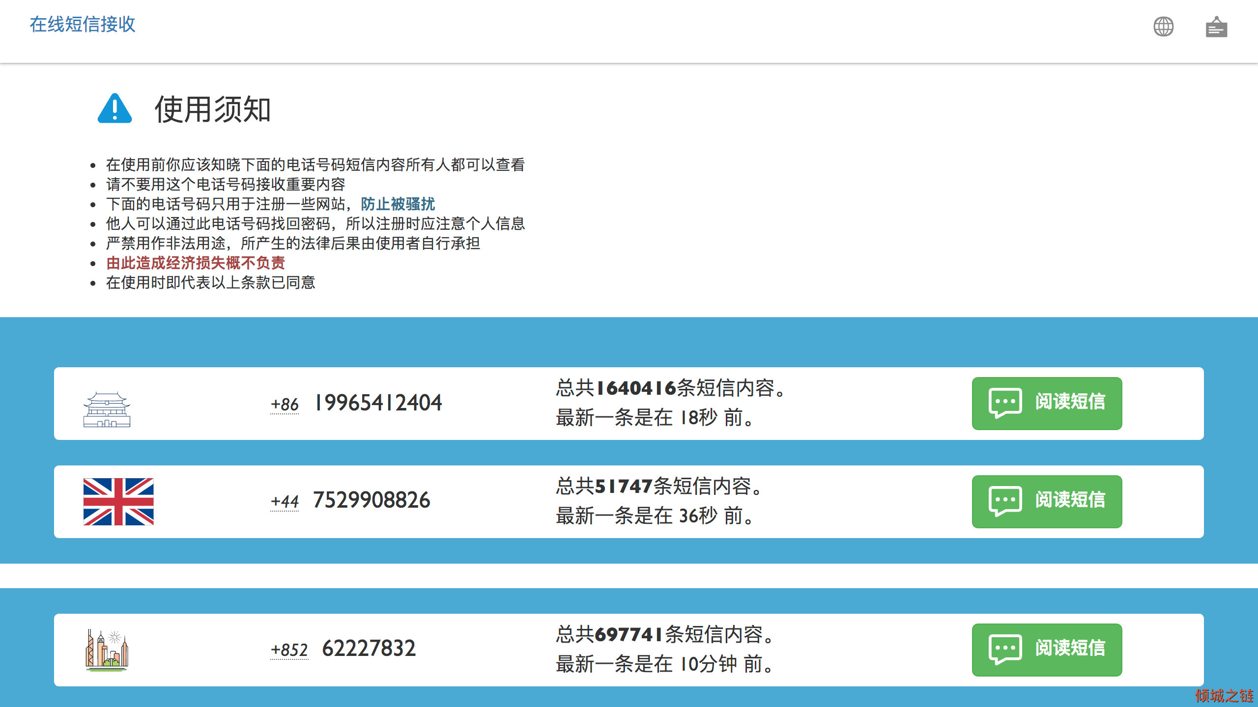 Description of Anti-Crawler Version: 2.0 - 在线短信接收 倾城之链