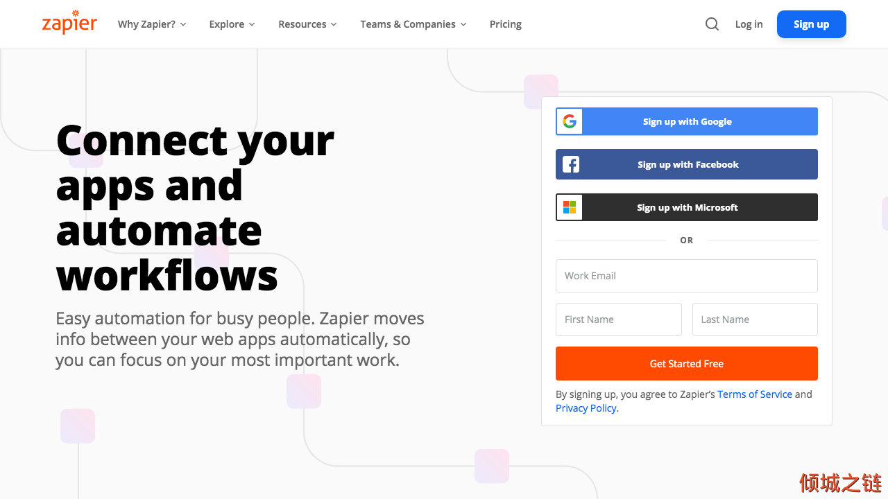 倾城之链 - Zapier | The easiest way to automate your workMicrosoft Logo